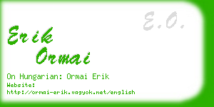 erik ormai business card